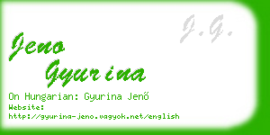 jeno gyurina business card